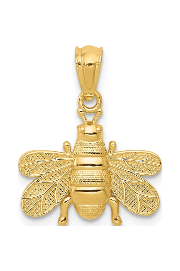 14K Yellow Gold Polished Bee Pendant