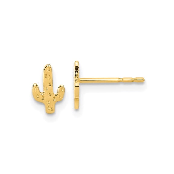 Gem & Harmony 14K Yellow Gold Polished Cactus Post Earrings for Women