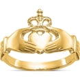 thumbnail image 1 of 14K Yellow Gold Polished Claddagh Ring (Size 7) Made In Peru k4777, 1 of 6