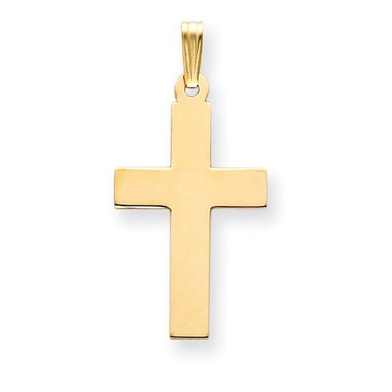 14K Yellow Gold Polished Cross Charm (38 X 19) Made In United States c3603
