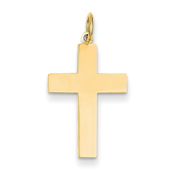 14K Yellow Gold Polished Cross Pendant (26 X 14) Made In United States rel74