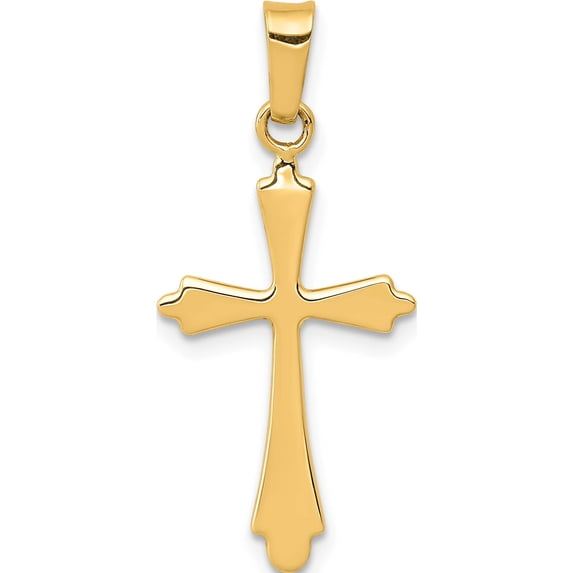 14K Yellow Gold Polished Cross Pendant (28 X 12.5) Made In Spain xr1481