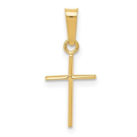 14K Yellow Gold Polished Cross Pendant