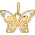 thumbnail image 1 of 14K Yellow Gold Polished Cz Butterfly Pendant (12.7 X 25.7) Made In China yc1304, 1 of 6