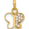 thumbnail image 1 of 14K Yellow Gold Polished Cz Butterfly Pendant (Width 8.9) (Length 13) - Jbsp, 1 of 5
