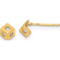 thumbnail image 1 of 14K Yellow Gold Polished Cz Cube Post Earrings (4.5 X 4.5) Made In Vietnam ye1948, 1 of 5