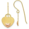 thumbnail image 1 of 14K Yellow Gold Polished Diamond Cut Heart Dangle Earrings - 23.5mm, 1 of 6