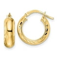 thumbnail image 1 of 14K Yellow Gold Polished & Diamond-Cut Hoop Earrings, 1 of 1
