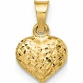 thumbnail image 1 of 14K Yellow Gold Polished Diamond-Cut Small Puffed Heart Pendant (11 X 8.04) Made In Turkey -Jewelry By Sweet Pea, 1 of 8