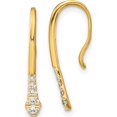 thumbnail image 1 of 14K Yellow Gold Polished Diamond Drop Wire Earrings (21.4 X 3.25) Made In India em8382-012-ya, 1 of 5
