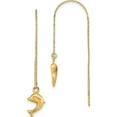 thumbnail image 1 of 14K Yellow Gold Polished Dolphins Threader Earrings (59 X 8) Made In Indonesia tc997, 1 of 5
