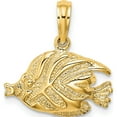 thumbnail image 1 of 14K Yellow Gold Polished Engraved Fish Charm (10.6 X 17.2) Made In United States k7686, 1 of 5
