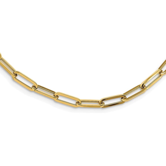 14K Yellow Gold Polished Fancy Link Necklace - 31.5"- Made In Italy Chain