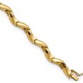 thumbnail image 1 of 14K Yellow Gold Polished Fancy Wavy Link Bracelet Made In Italy fb1929-7.5, 1 of 5