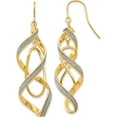 thumbnail image 1 of 14K Yellow Gold Polished Glitter Infused Spiral Dangle Earrings (57 X 15) Made In Italy th935, 1 of 6
