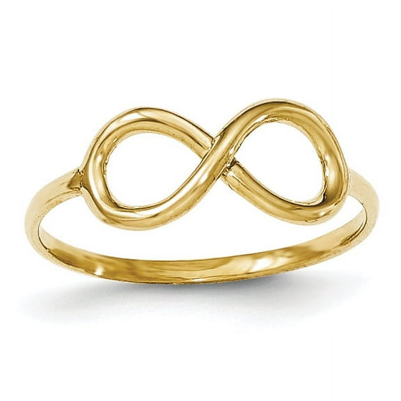 14K Yellow Gold Polished Infinity Ring Size 7