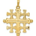 thumbnail image 1 of 14K Yellow Gold Polished Jerusalem Cross Pendant (32 X 26) Made In United States xr1489, 1 of 6