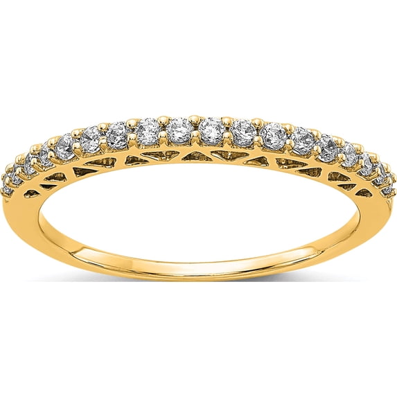 14K Yellow Gold Polished Lab Grown Diamond Si1/Si2, G H I, Band (Size 7) Made In India rm5626-025-7ylg
