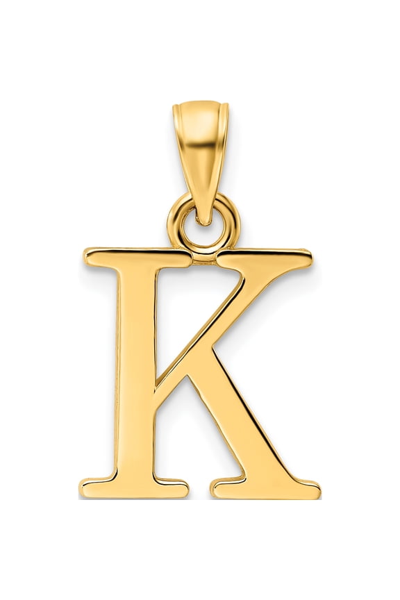 14K Yellow Gold Polished Letter K Pendant