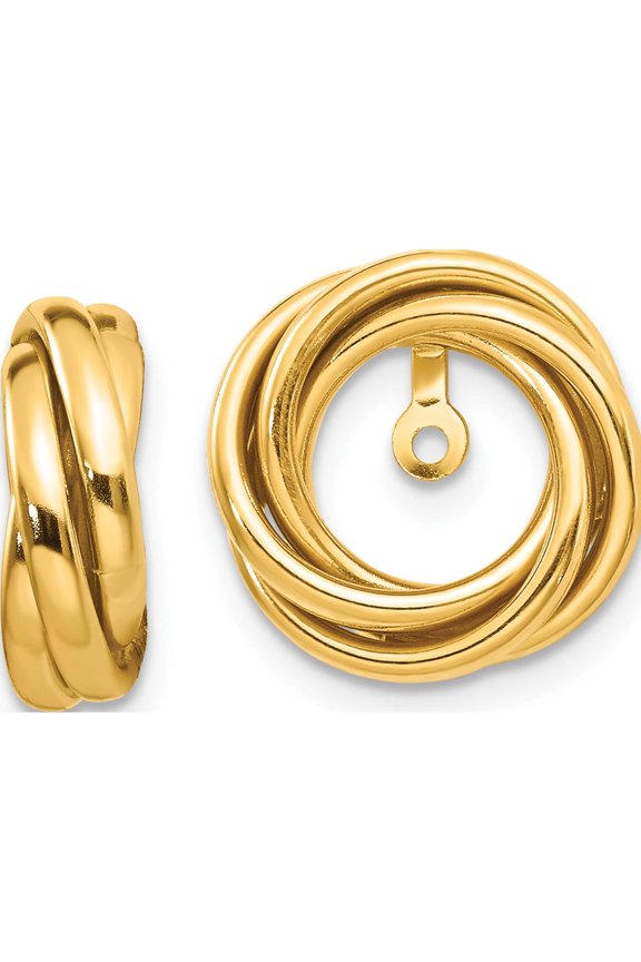 14K Yellow Gold Polished Love Knot Earring Jackets (13 X 13) Made In Peru th225
