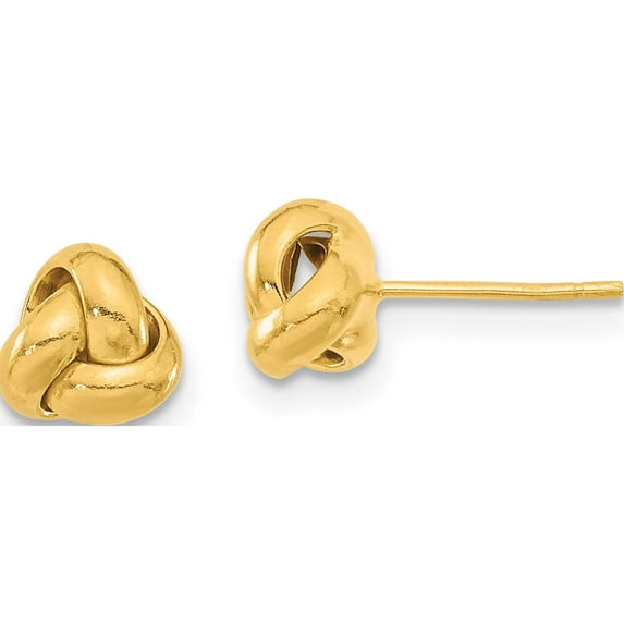 14K Yellow Gold Polished Love Knot Post Earrings (7 X 7.5) Made In Italy tl1045