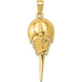 thumbnail image 1 of 14K Yellow Gold Polished Moveable Horseshoe Crab Pendant (38 X 13) Made In Peru c2587, 1 of 6
