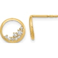 thumbnail image 1 of 14K Yellow Gold Polished Open Circle Cz Post Earrings (9.25 X 9.25) Made In Vietnam ye2002, 1 of 5