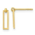 thumbnail image 1 of 14K Yellow Gold Polished Open Rectangle Dangle Post Earrings, 1 of 1