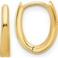 thumbnail image 1 of 14K Yellow Gold Polished Oval Hinged Hoop Earrings (Width 10.2) (Length 12.6) - Jbsp, 1 of 5