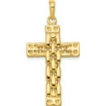 thumbnail image 1 of 14K Yellow Gold Polished Panther Link Style Cross Pendant (40 X 20) Made In United States d1631, 1 of 6
