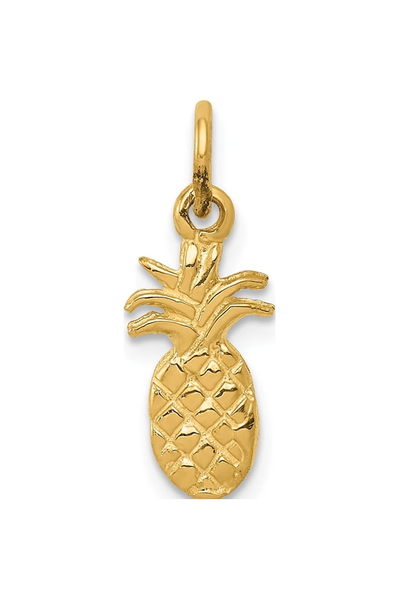 14K Yellow Gold Polished Pineapple Charm