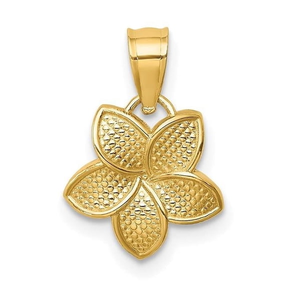 14K Yellow Gold Polished Plumeria Pendant