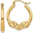 thumbnail image 1 of 14K Yellow Gold Polished Ram Hoop Earrings (17 X 3) Made In Indonesia t897, 1 of 6