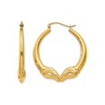 thumbnail image 1 of Gem & Harmony 14K Yellow Gold Polished Ram Hoop Earrings for Women, 1 of 5