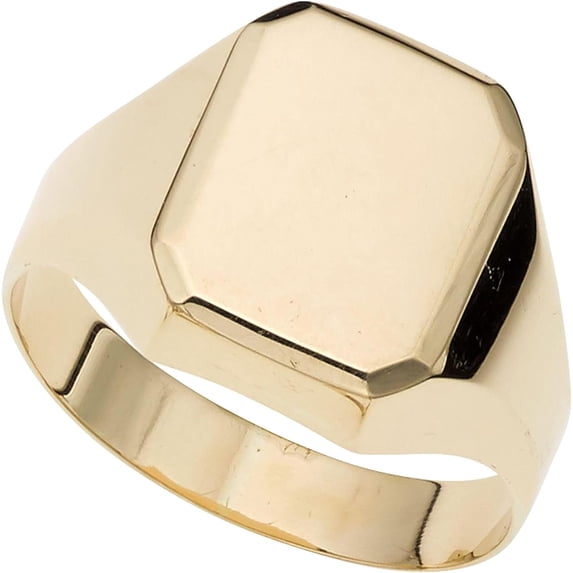 14K Yellow Gold Polished Rectangular Signet Ring - Ring Size 07