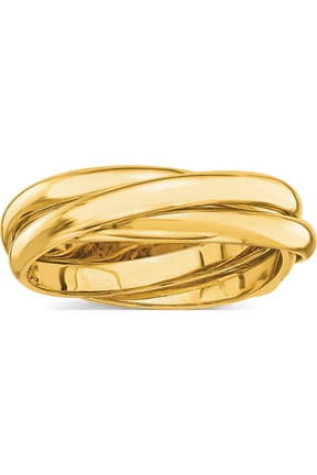 14K Yellow Gold Polished Rolling Ring Size 5