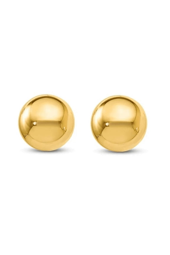 14K Yellow Gold Polished Round Ball Stud Earrings 5mm Gold Ball Earrings for Women