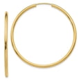 thumbnail image 1 of 14K Yellow Gold Polished Round Endless 2 mm Hoop Earrings, 1 of 1