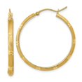 thumbnail image 1 of 14K Yellow Gold Polished & Satin Hoop Earrings, 1 of 1
