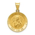 thumbnail image 1 of 14K Yellow Gold Polished Satin Our Lady Perpetual Help Medal Hollow Pendant, 1 of 1