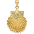 thumbnail image 1 of 14K Yellow Gold Polished Scallop Shell Charm - 32mm, 1 of 6