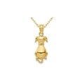 thumbnail image 1 of 14K Yellow Gold Polished Sitting Dog Charm Pendant Necklace with Chain for Women, 1 of 5