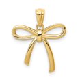 thumbnail image 1 of 14K Yellow Gold Polished Small Ribbon Bow Pendant, 1 of 1