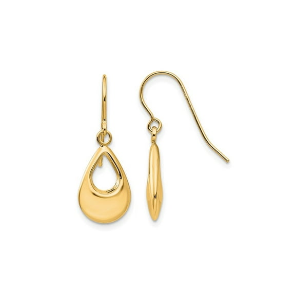 Gem & Harmony 14K Yellow Gold Polished Teardrop Dangle Earrings for Women