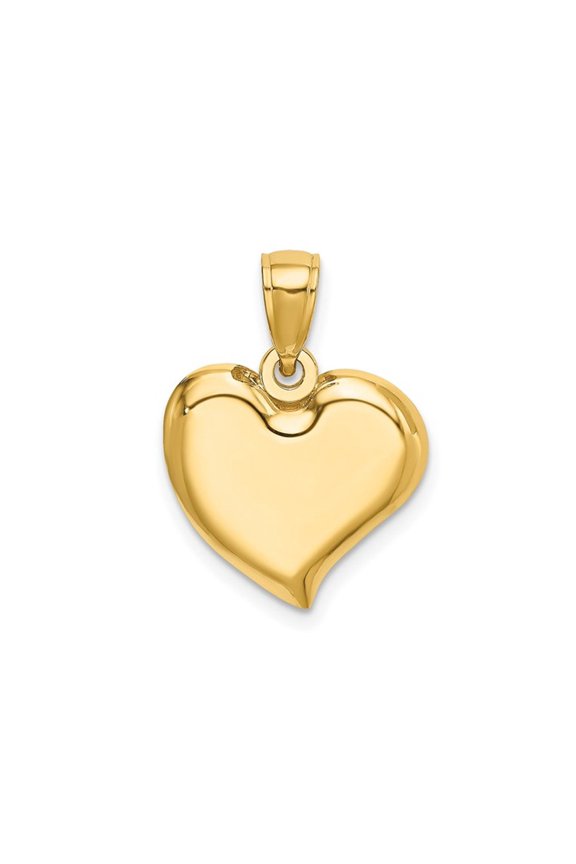 Gem & Harmony 14K Yellow Gold Polished Teardrop Heart Charm Pendant (NO Chain) for Women