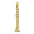 thumbnail image 1 of 14K Yellow Gold Polished Textured Finish 3-Dimensional Pilgrim Memorial Monument Charm Pendant, 1 of 4