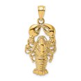 thumbnail image 1 of 14K Yellow Gold Polished Textured Finish Maine Lobster Charm Pendant, 1 of 3
