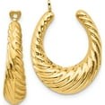 thumbnail image 1 of 14K Yellow Gold Polished Twisted Hollow Hoop Earring Jackets (24 X 6) Made In Puerto Rico e627j, 1 of 5