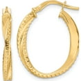 thumbnail image 1 of 14K Yellow Gold Polished Twisted Oval Hoop Earrings (24 X 19) Made In Italy tf2142, 1 of 5