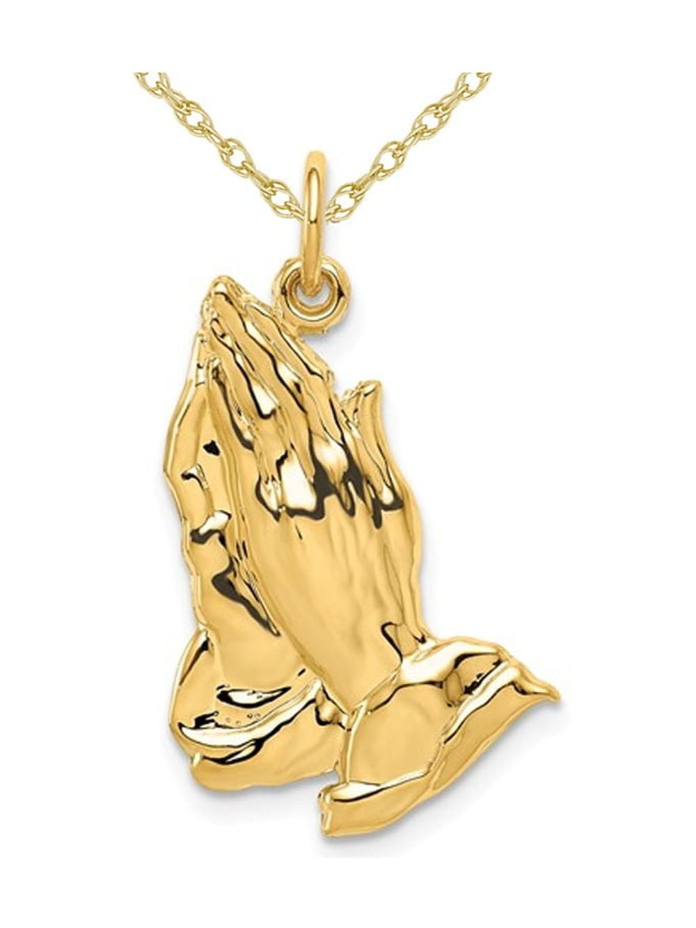 14k Gold Praying Hands Necklace Walmart Iced Out Pendant Praying